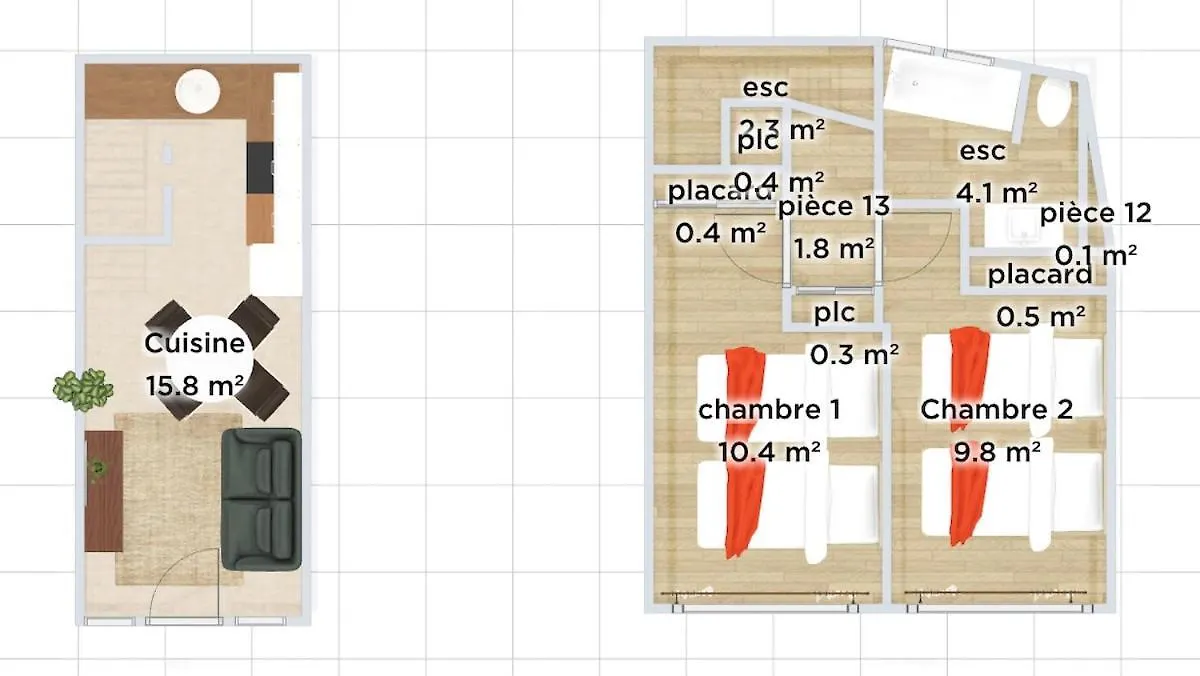 Apartment Le Velours 2 Bedrooms 4 Beds Central Lyon Frankreich